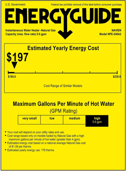 Navien NPE-240A2 Tankless Water Heater